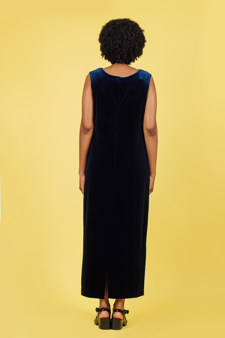 Vintage Blue Velvet Maxi Dress | M