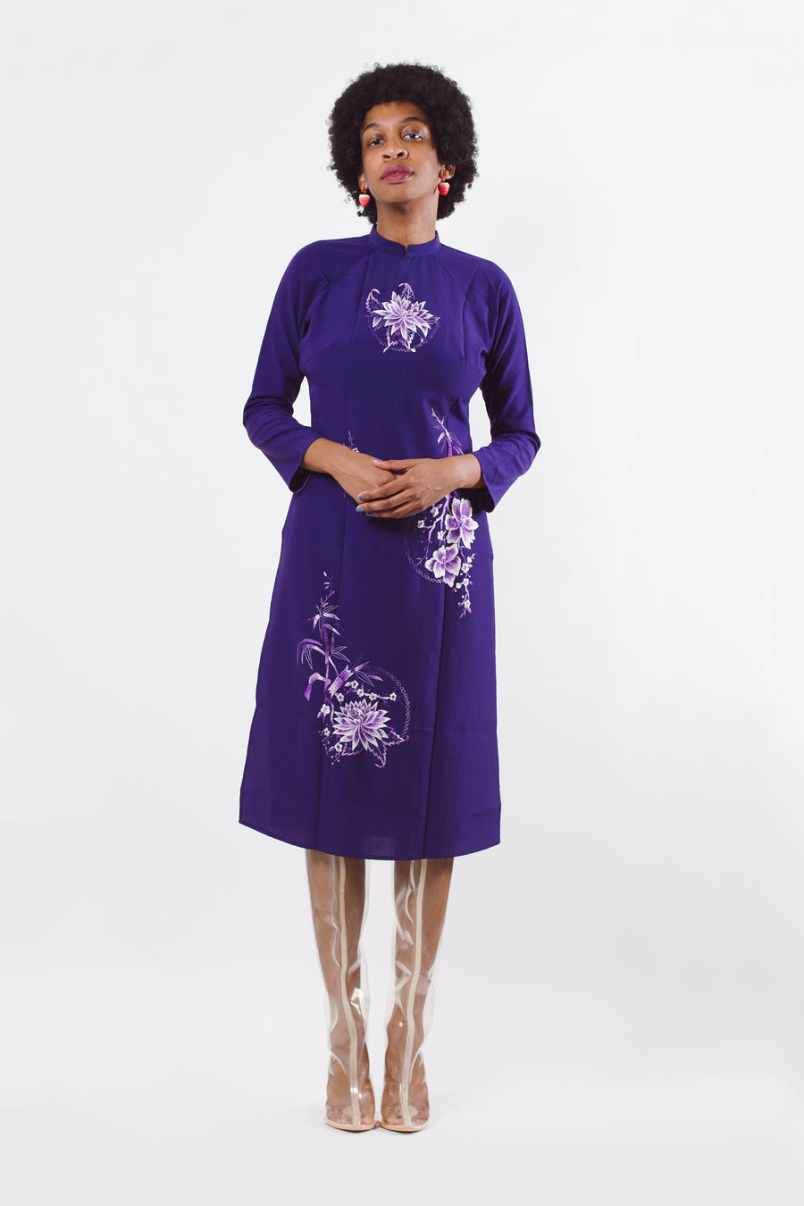 90's Purple Chinese Dress
