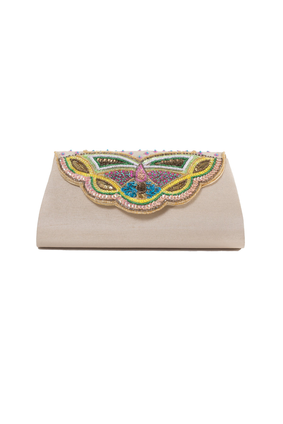 2 Chic Beaded Butterfly Clutch Purse