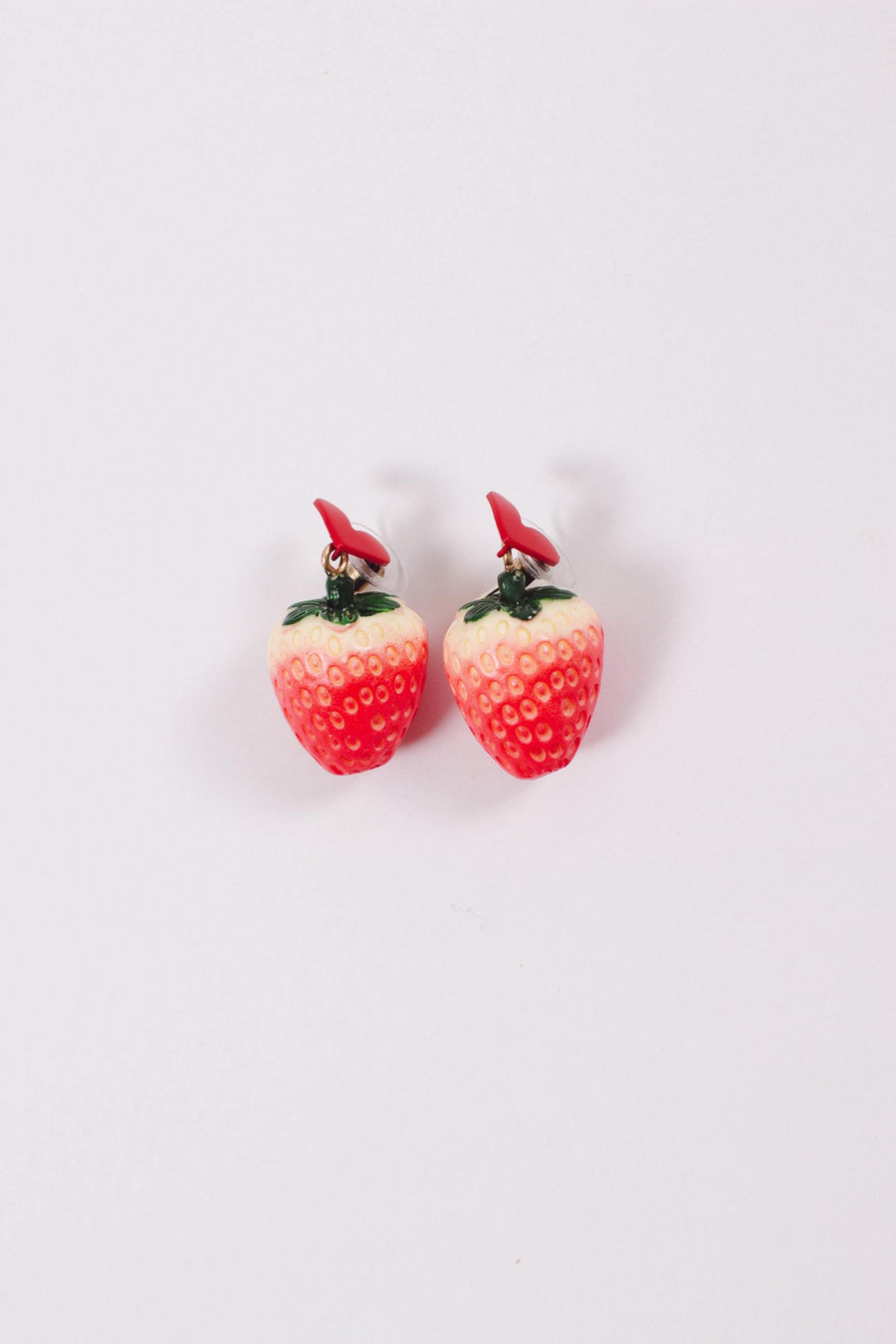 Strawberry Heart Earrings - Mawoolisa