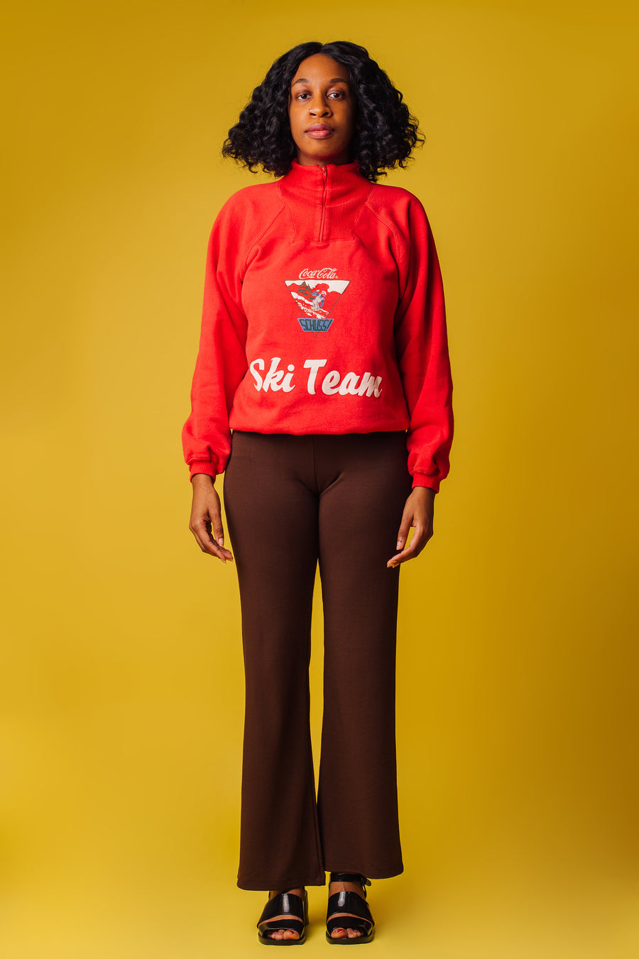 Vintage 80's Red Coca Cola Ski Team Pullover Sweater | S