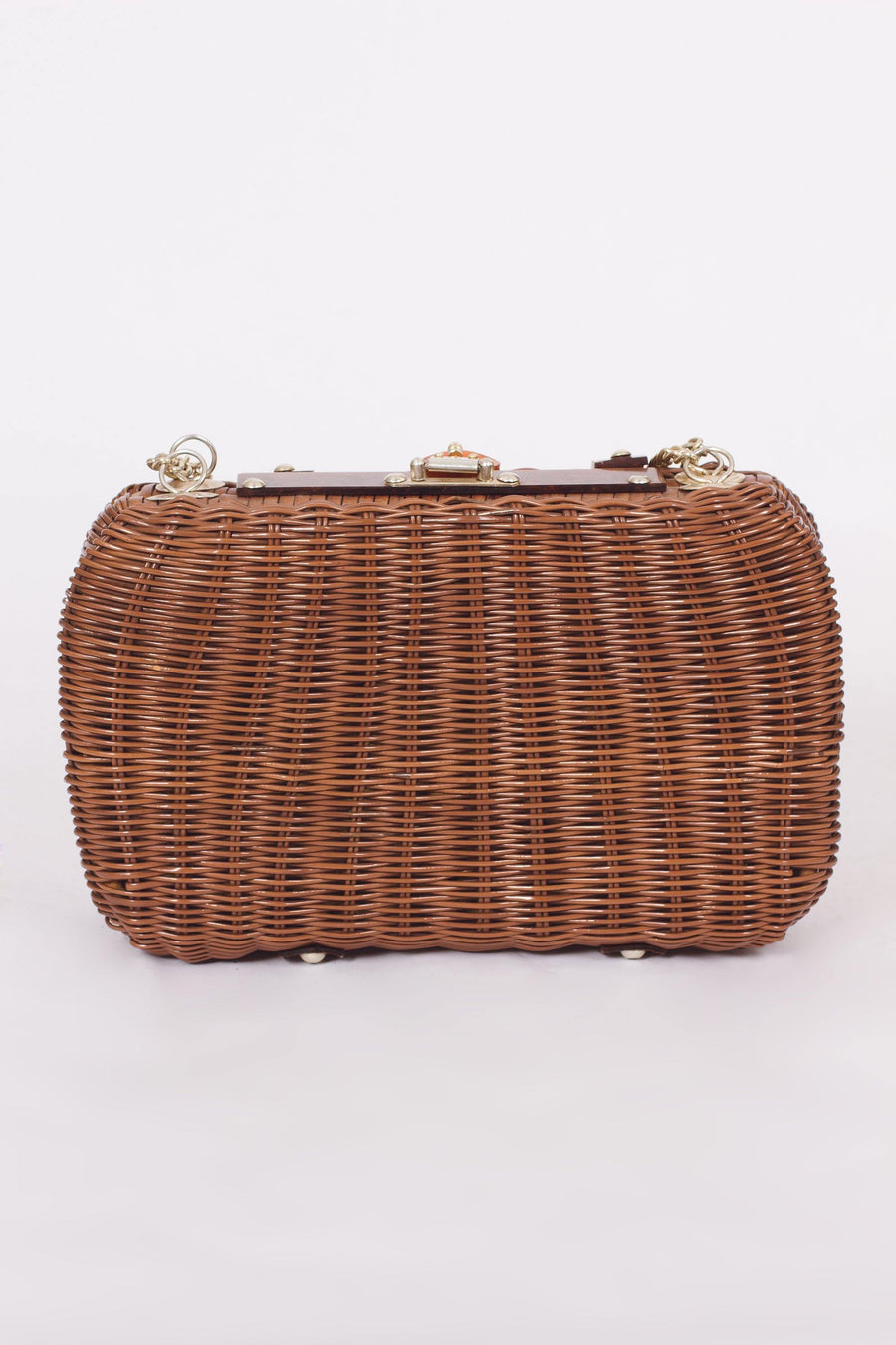 Vintage Brown Basket Purse - Mawoolisa