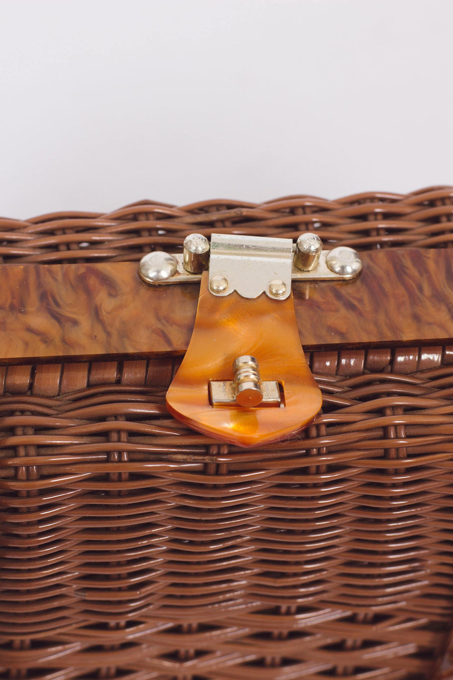 Vintage Brown Basket Purse - Mawoolisa