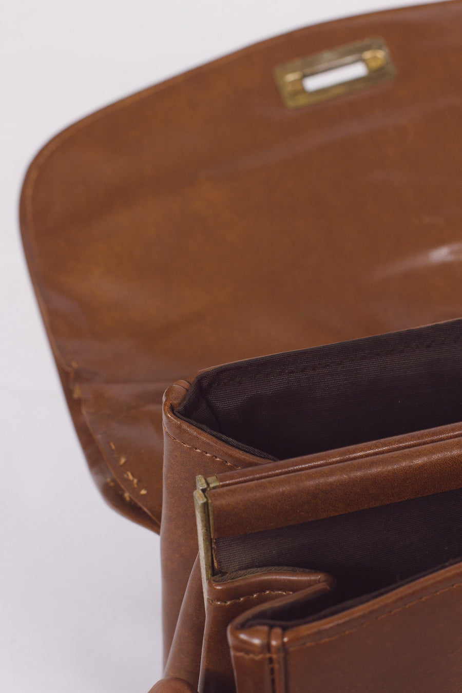 Vintage Brown Briefcase Bag - Mawoolisa