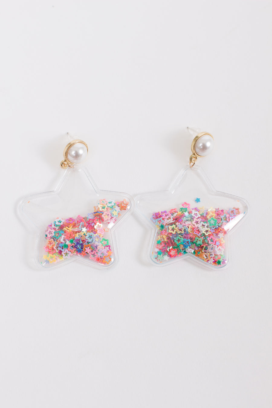 Star Glitter Drop Earrings