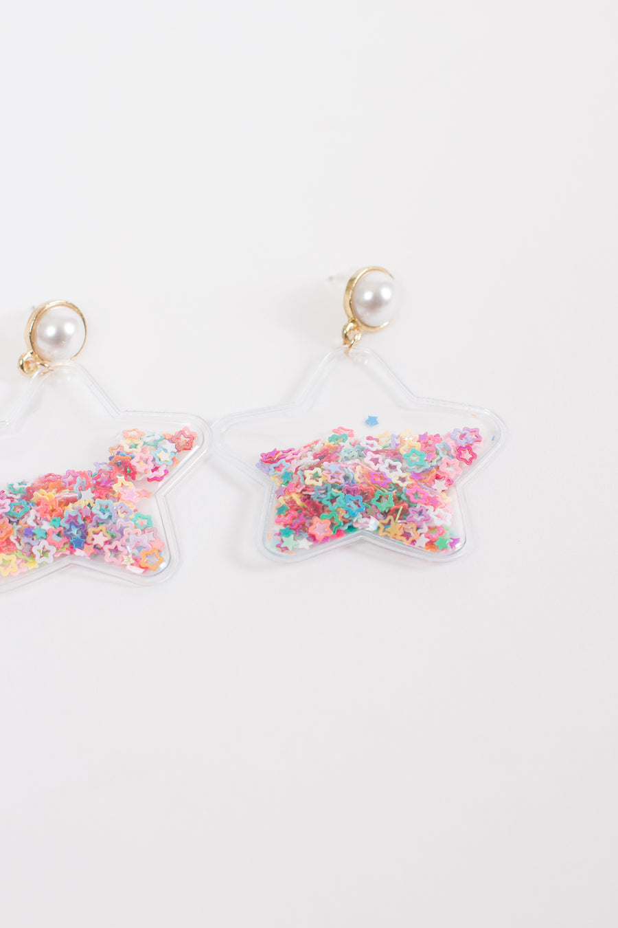 Star Glitter Drop Earrings