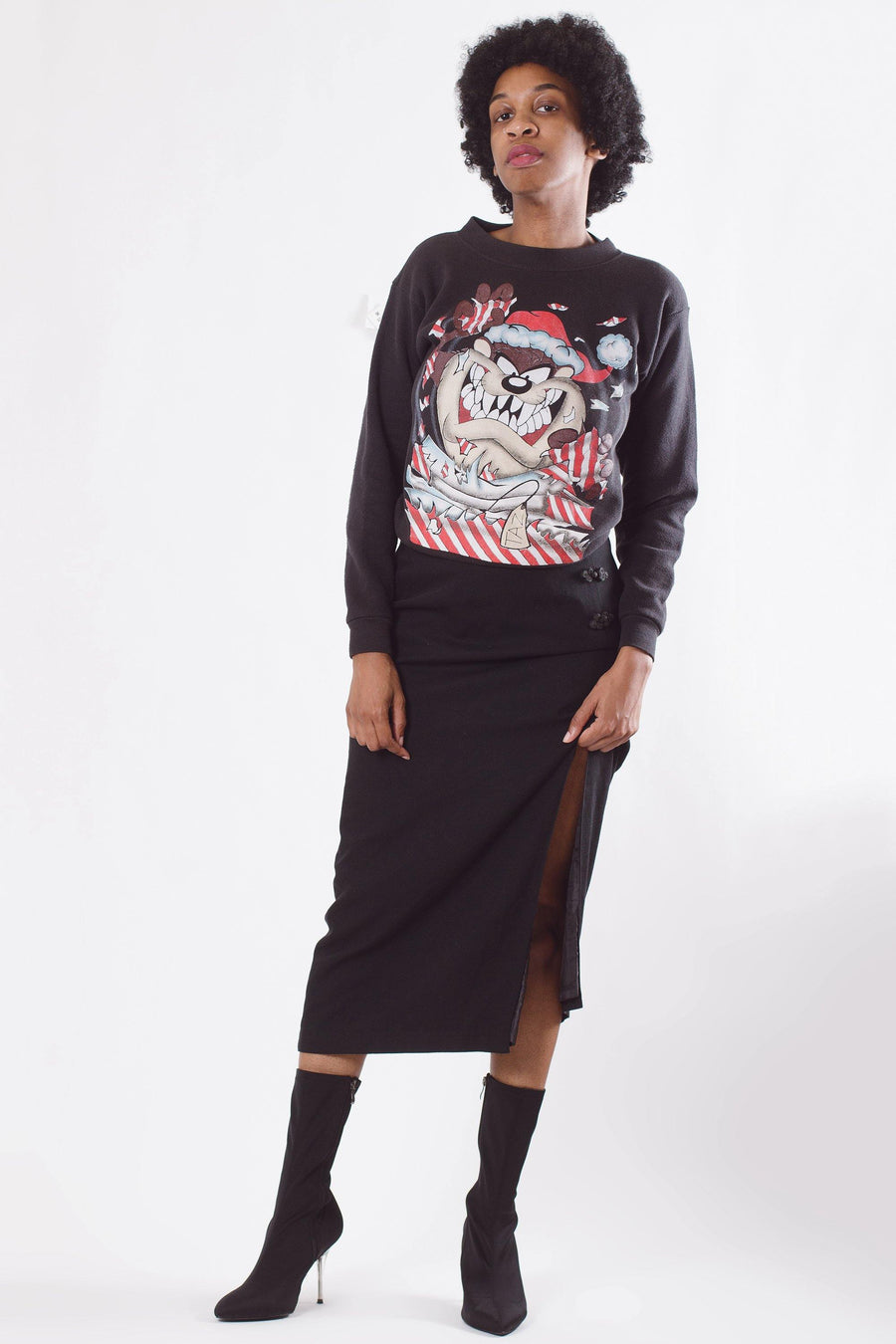 Vintage Y2K Black Chinese Skirt - Mawoolisa