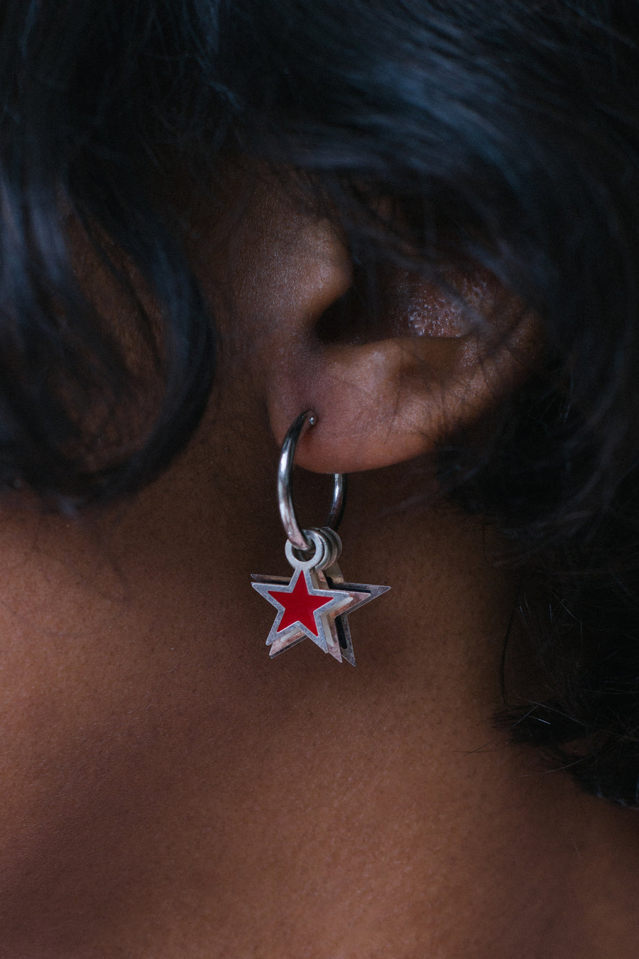 Vintage Three Star Hoop Earrings