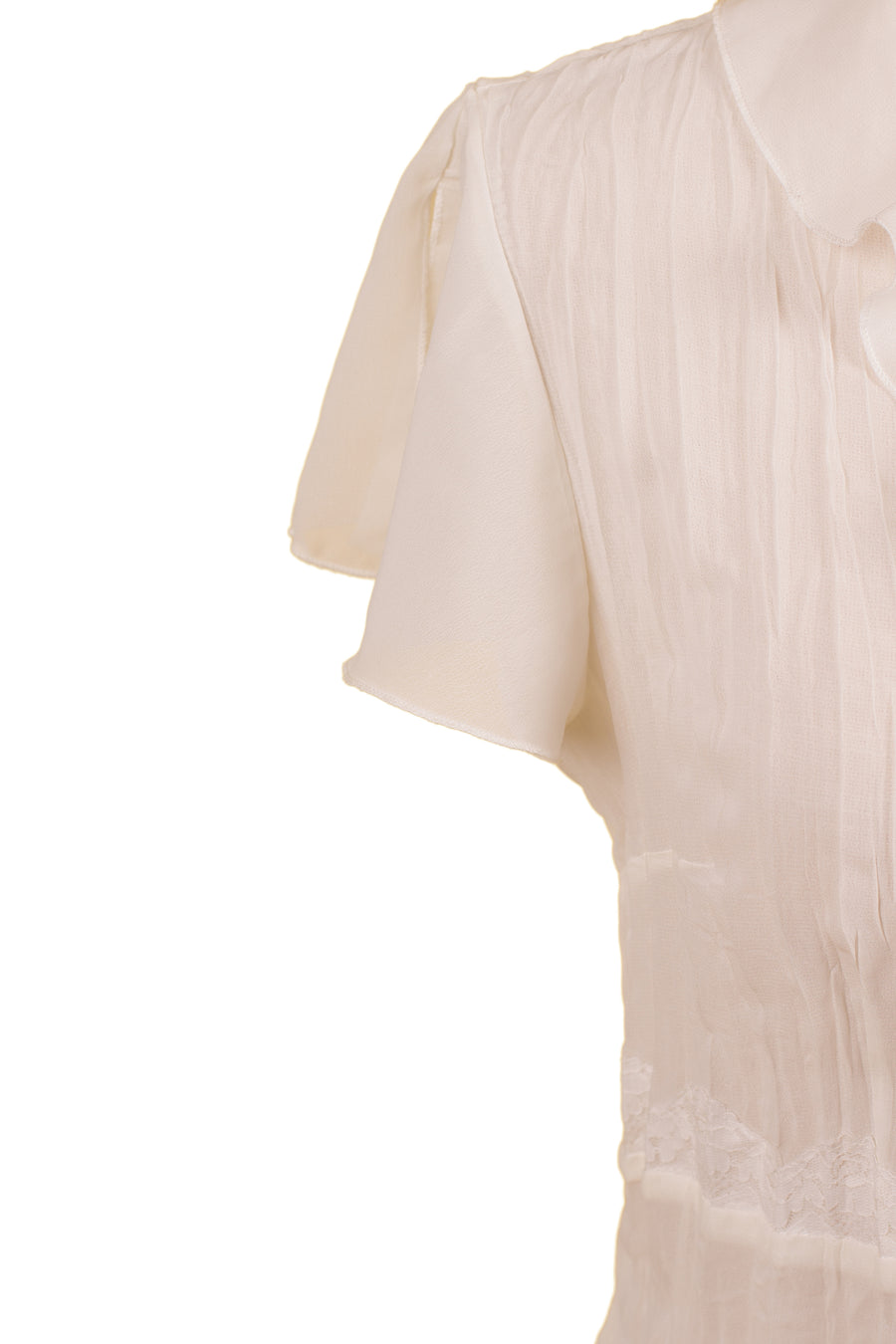 Vintage White Sleeveless Blouse | S