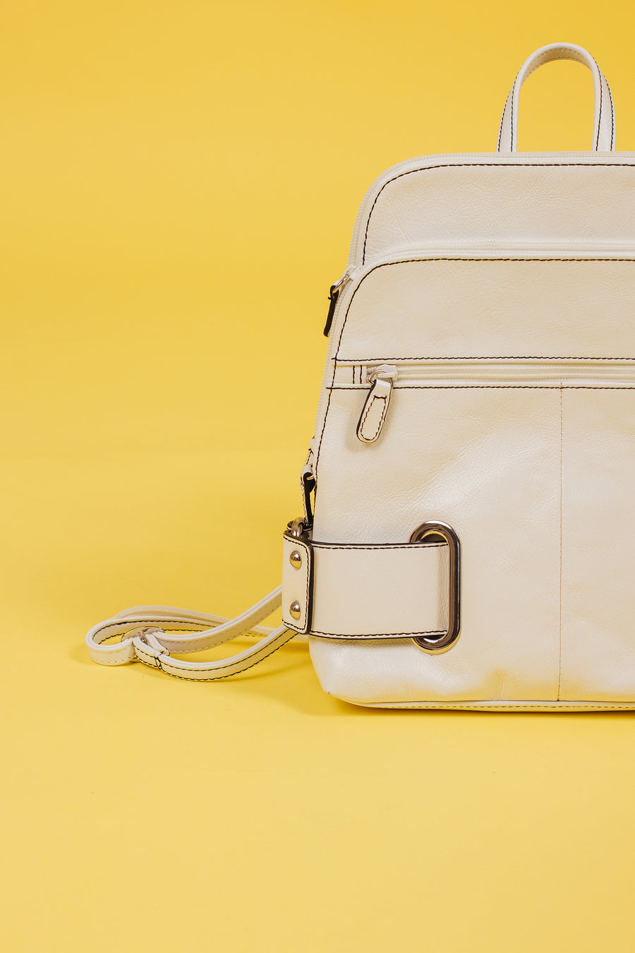 Vintage White Mini Backpack Purse
