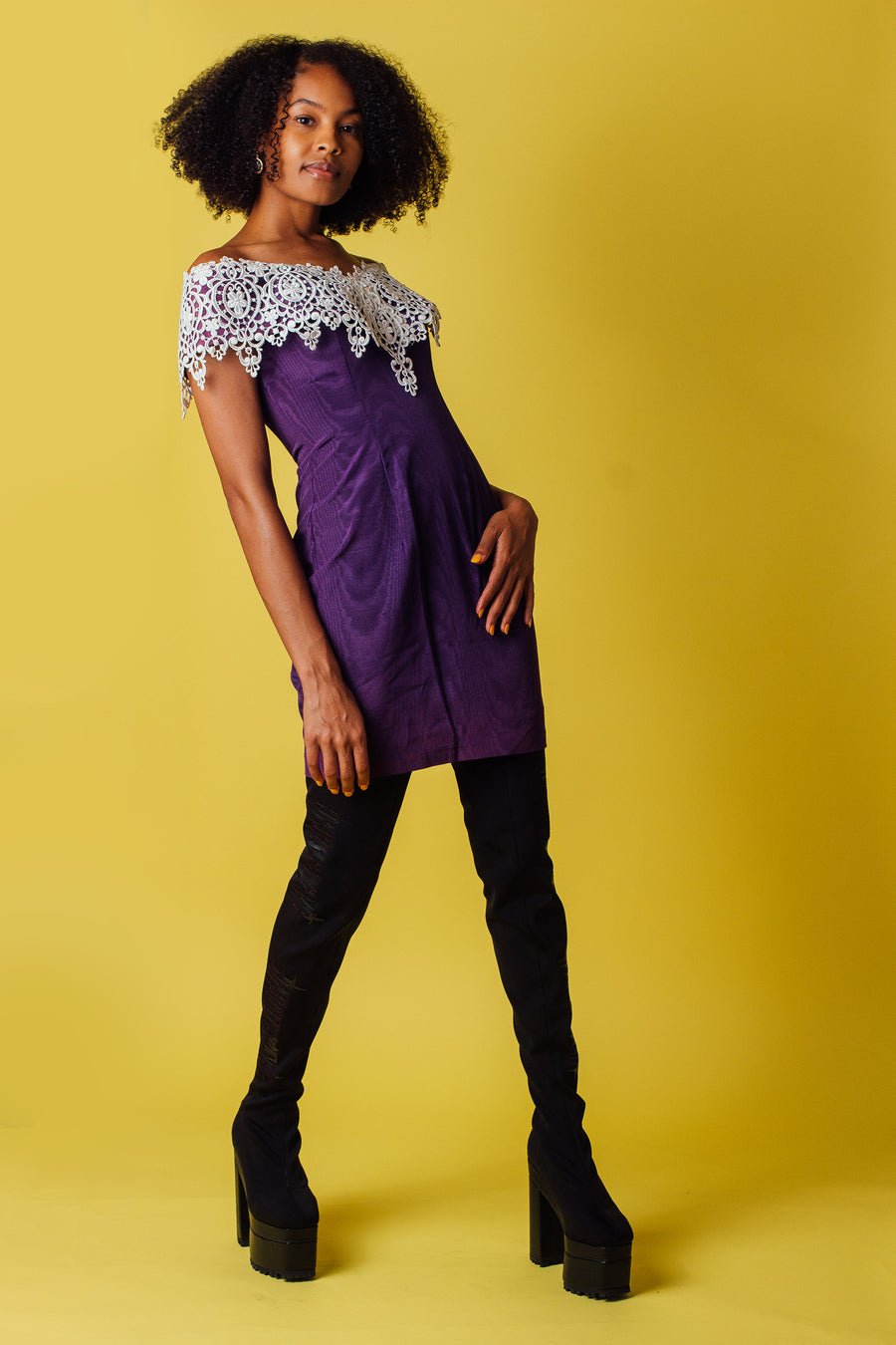 Vintage Jessica McClintock Purple Gunne Sax Dress | S