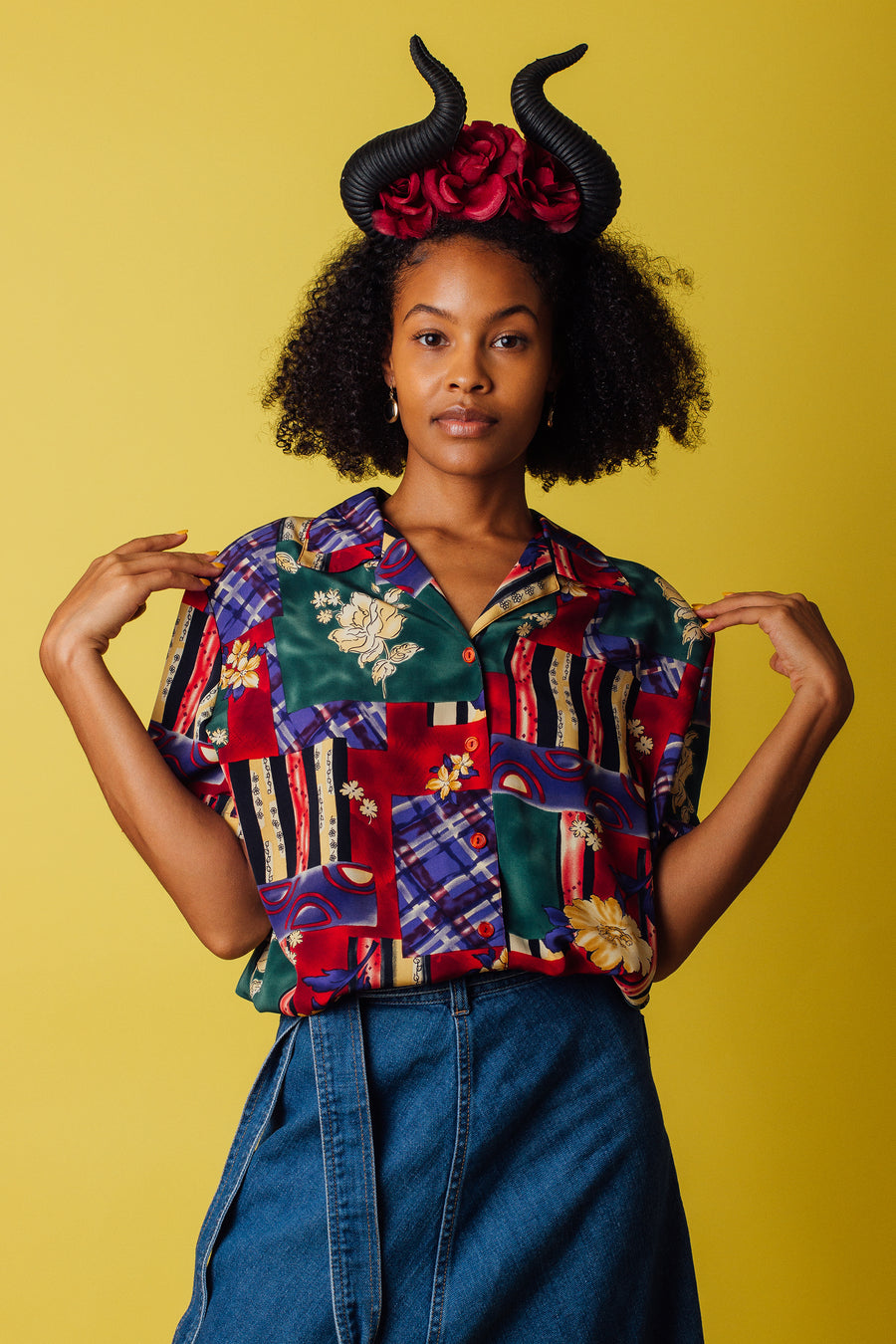 Vintage 90's Floral Abstract Blouse | L
