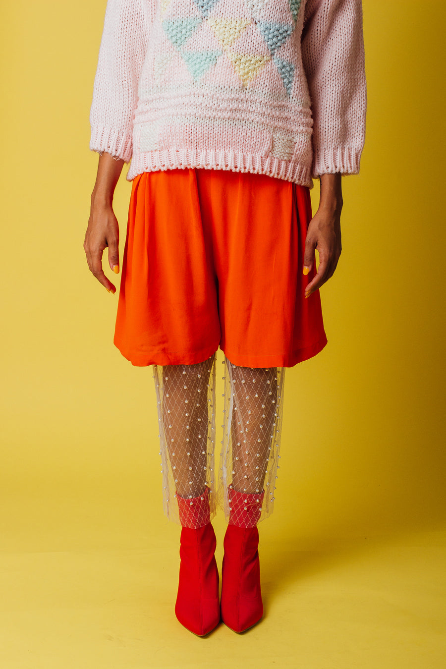 Vintage 90's Orange Highwaist Shorts | M
