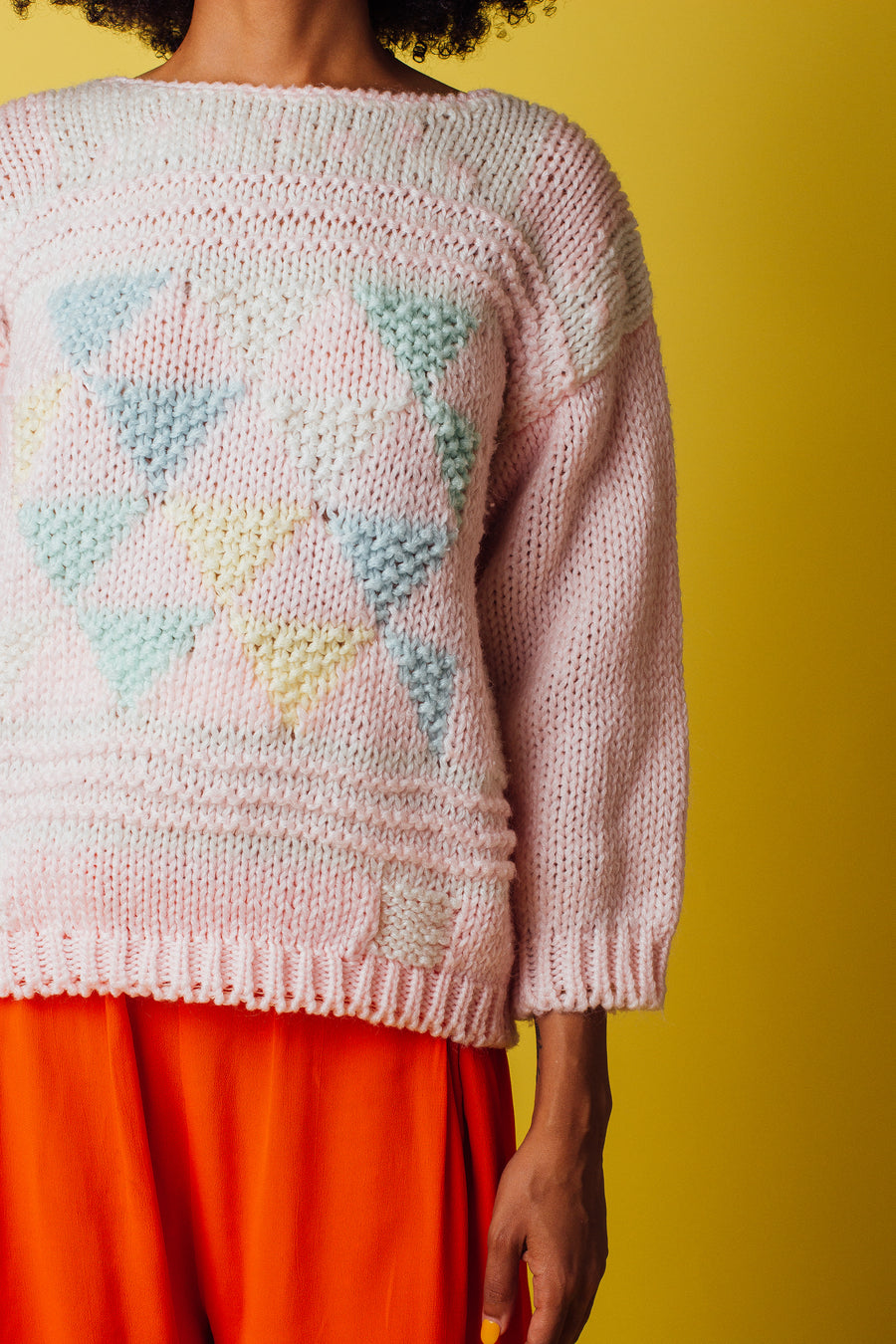 Vintage 80's Pastel Knit Sweatshirt | M