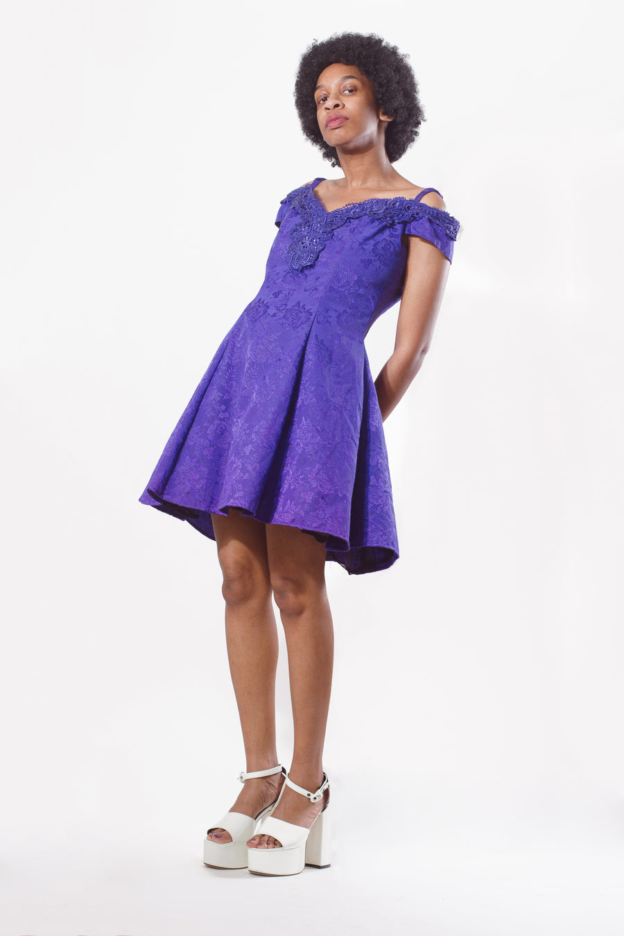 90's Purple Formal Mini Dress