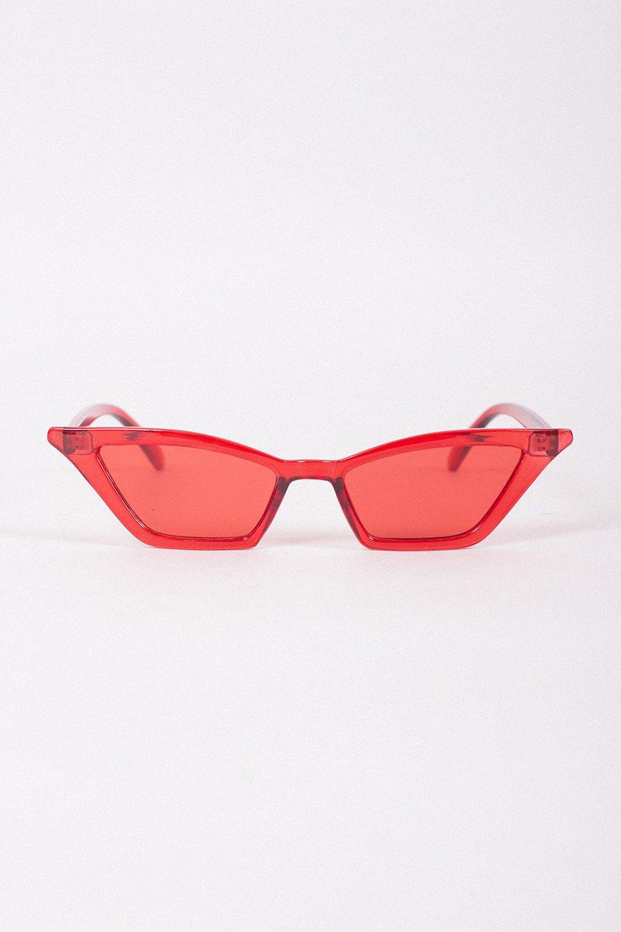 Red Cat Eye Sunglasses - Mawoolisa